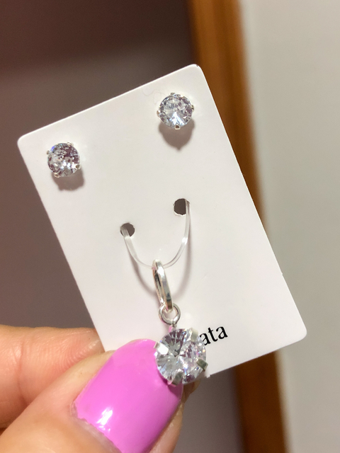 Conjunto ponto de luz branco Prata 925