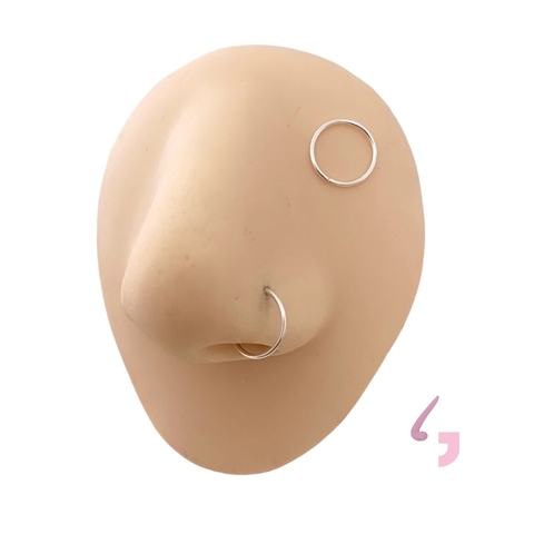 Piercing Argola Nariz Hélix 8mm Prata 925