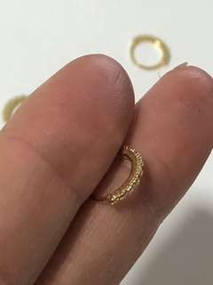 Piercing argola cravejada prata 925 7mm banho ouro na internet