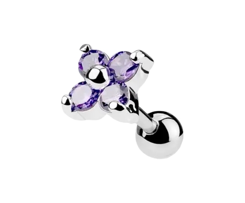 Piercing Tragus Flor Pétalas Aço Cirúrgico 316L