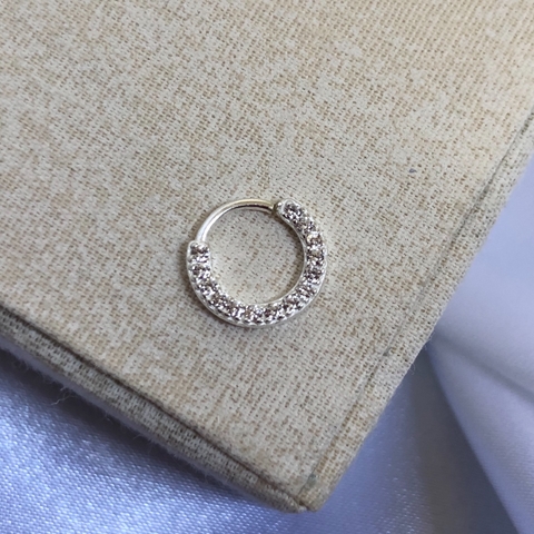 Piercing cravejado na haste septo/helix Prata 925