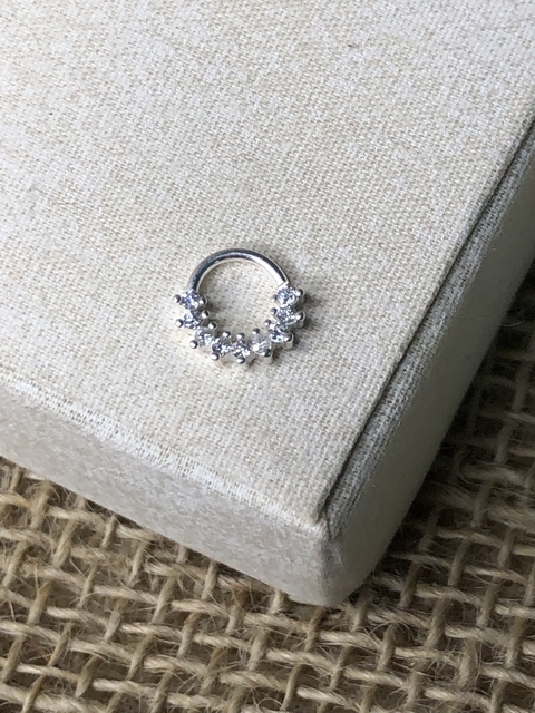 Piercing zircônias navetes 1 Prata 925