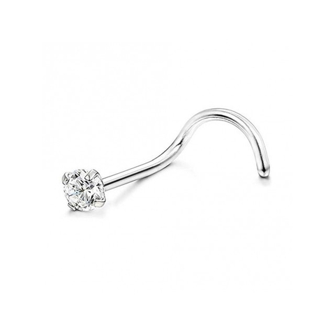 Piercing Pedra Zirconia Nariz Prata 925