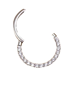 Imagem do Piercing Argola Cravejada Click Titânio Daith Septo
