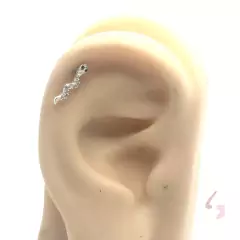 Piercing Cobra Cravejada Prata 925 Orelha Helix Tragus - comprar online