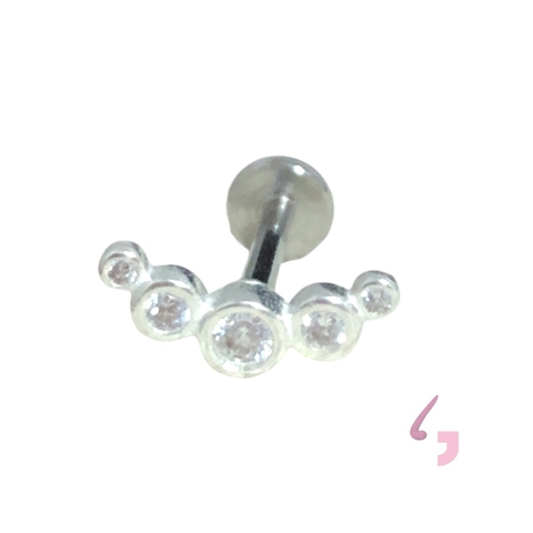 Piercing Cluster Helix Tragus Conch Zirconias Prata 925