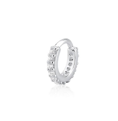 Piercing cravejado 6mm Prata 925