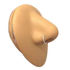 Piercing Argola Cravejada 9mm Prata 925 Hélix Narix