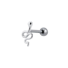 Piercing Orelha Helix Cobra Base Reta Prata 925