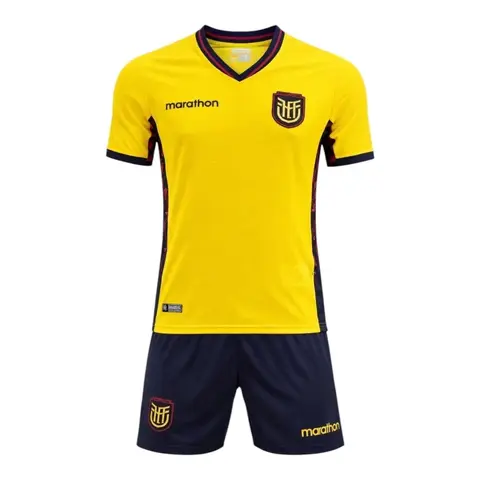 Kit Infantil Seleção Equador I 26/27- Marathon - Amarelo e azul