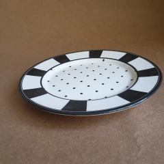 Prato de Sobremesa Preto e Branco - comprar online