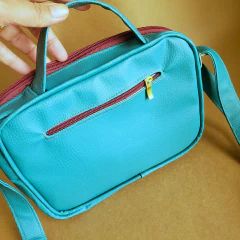 Bolsa Carmela - Couro Ecológico Azul - comprar online