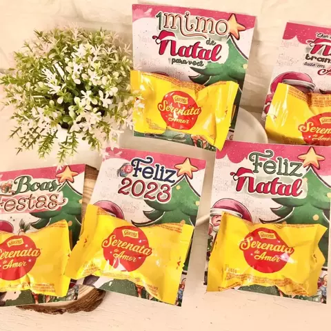 Cartão com Bombom - Natalino