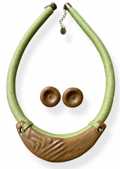 Conjunto brinco e colar Yoko - CERÂMICA ARTE BRASIL