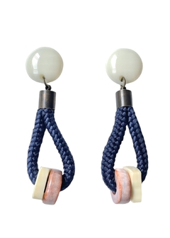 Conjunto brinco e pulseira de corda náutica - CERÂMICA ARTE BRASIL