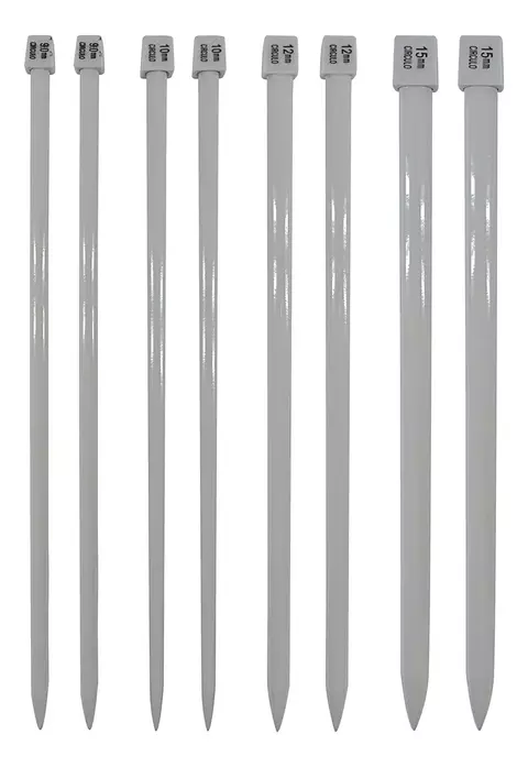 Par Agulha para Trico Aluminio 35cm 9 ao 15mm