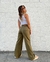 Calça Wide Leg Verde Militar na internet