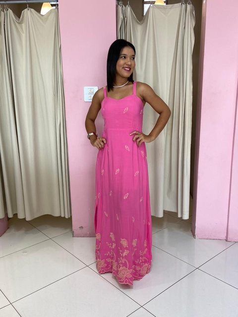 Vestido longo bordado