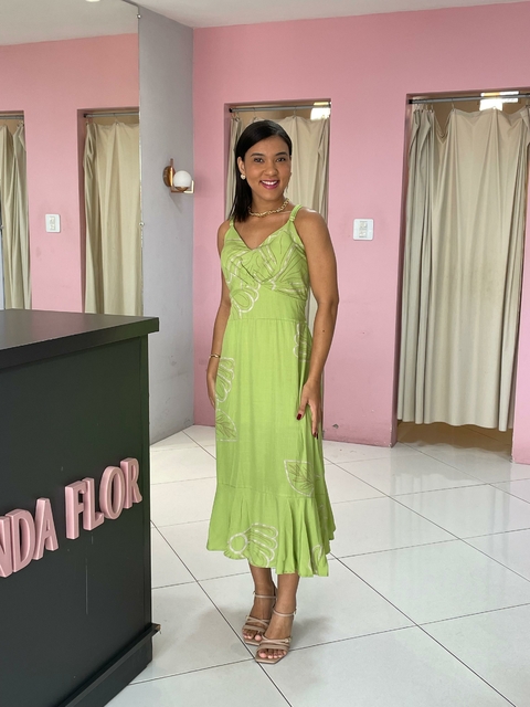 Vestido midi alças