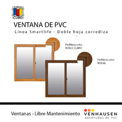 Ventana De PVC 1,20 X 0,90 Simil madera DVH Excelente Aislación Termo Acustica Venhausen Muchteck tecnoperfiles - comprar online