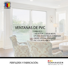 VENTANA DE PVC LINEA HAUSEN 1,50 X 2,00 VIDRIO SIMPLE 4 MM - comprar online
