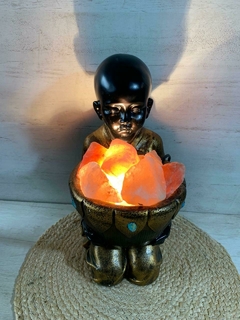 Buda yeso con cuenco lampara de sal (grande) 36 cm - comprar online