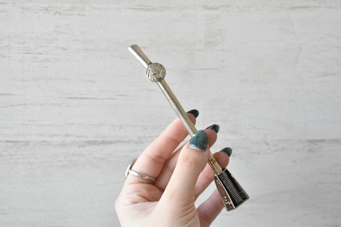 Bombillas de alpaca con resorte y dije