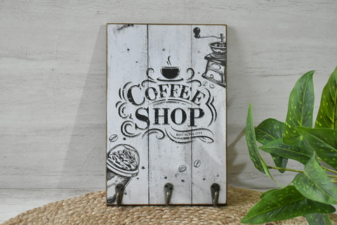 Perchero/Llavero "coffee shop"