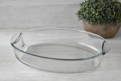 Fuente oval de vidrio tipo Pyrex