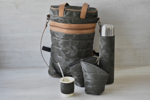 Set matero verde camuflado termico, completo