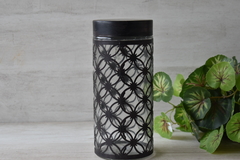 Frascos vidrio con trama metalica - comprar online