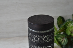 Frasco vidrio trama metalica Gde. - comprar online