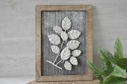 Aplique pared fondo chapa y hojas en relieve