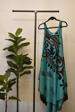 Vestido largo seda rustica