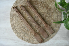 Set cucharas madera talladas por 3