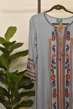 Tunica Gaza, bordados florales - comprar online
