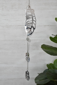 Colgante pluma metal