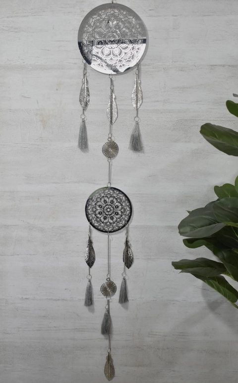 Colgante doble atrapasueños mandala metal