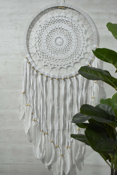 Atrapasueños Indonesia plumas naturales Blanco