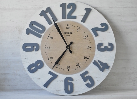 Reloj madera Gris, Beige y Haya