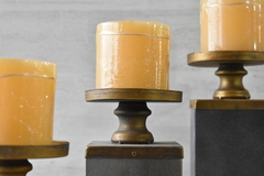 Set Portavelas metal y madera - comprar online