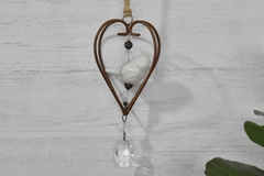 Colgante pajarito doble corazon