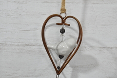 Colgante pajarito doble corazon - comprar online