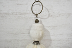 Puertero de lana buho blanco - comprar online