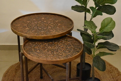 Mesa Dupla India Madera/ hierro