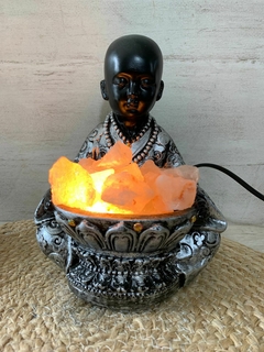Buda yeso con cuenco lampara de sal 20 cm (3 colores) - comprar online