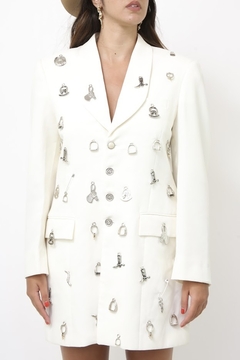 Blazer Branco pingentes western - comprar online
