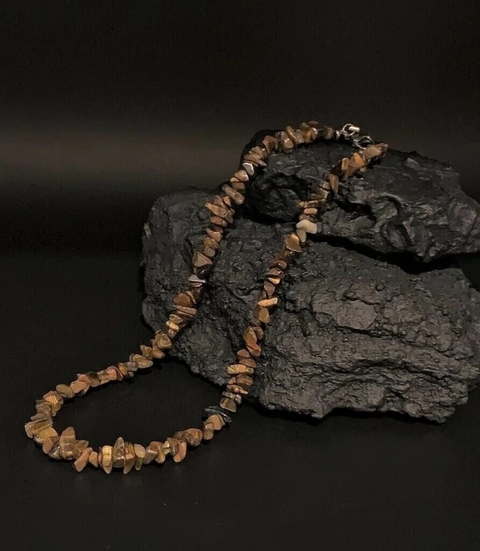 Collar Gargantilla de Escalla Piedra Ojo de Tigre