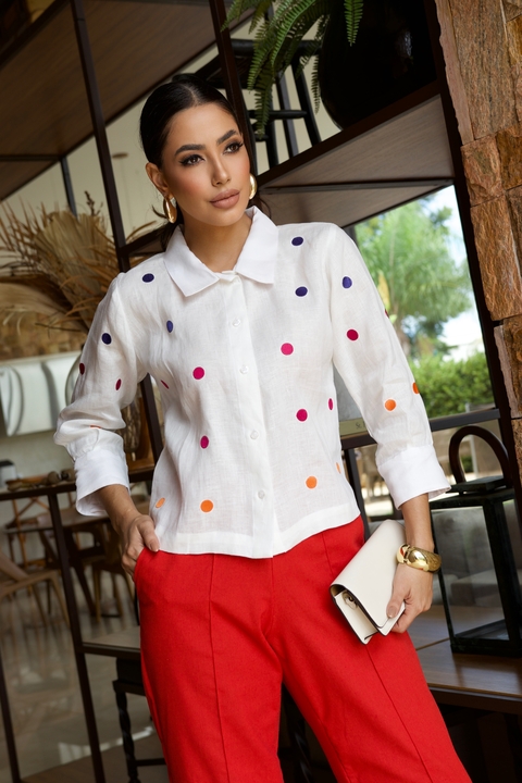 Camisa Bordada Mia Marinho - comprar online