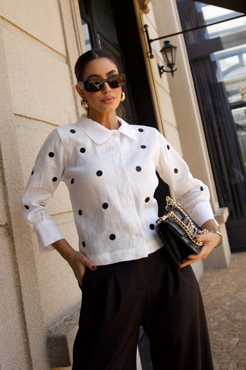 Camisa Bordada Mia Preta